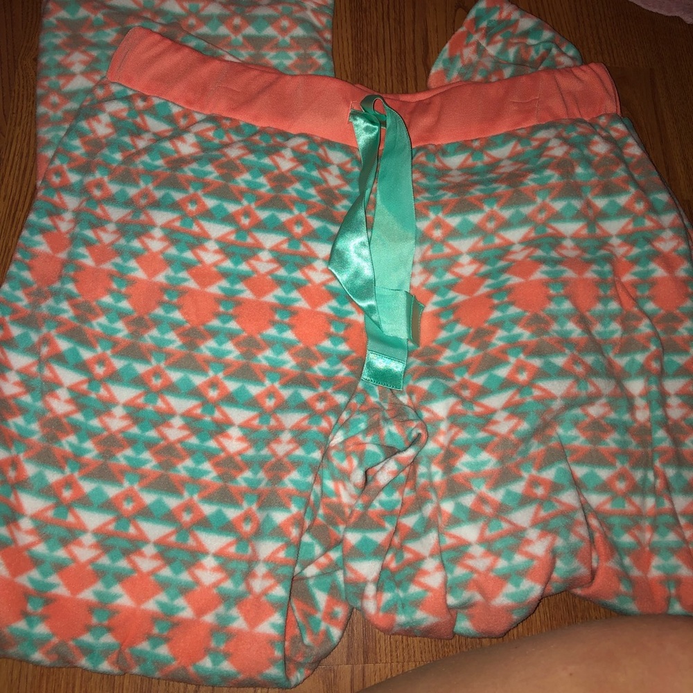 Sea foam green and coral pajama pants by Magellan